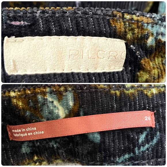Pilcro Anthropologie The Icon Size 26 Print Corduroy Flare Pant 29.5 Inch Inseam - Picture 12 of 14